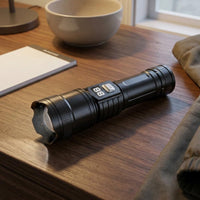 Type-Type-C Fast Charging Digital Display Flashlight Wide Reflector Zoomable Flashlight Bright Lighting Tool Portable
