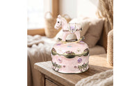 Horse Trinket Box Embossed Jewelry Box with Horse Decorative Gift for Dresser, Vanity