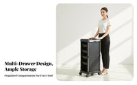 Hairstylist Tool Cart Pull-Extendable Drawers Hair Stylist Rolling Station Rolling Salon Trolley Multipurpose Cosmetic Equipment