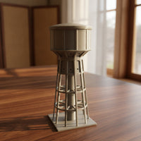 Finished N-Scale Water Structure Plastic Tank-Style Water Structure Gray Railway Accessory Realistic for Modelers, Hobbyists, Dioramas, Train Yards