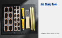 Bike Tool Set, Inner Tube Patch Kit, Trail Bike, Motorcycle, E-Bike, Glue, Abrasive Tool, Lever, Random Assortment