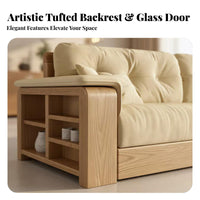 3-Seater billowy Sofa Modern Design 3-Seater Deep-Seat Foam Couch Small Space suitable Lounge Seating for Apartment Dwellers, Families, Bedroom, Office