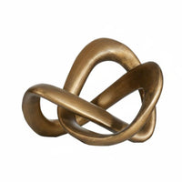 Geometric Knot Sculpture Minimalist Design Luxe Knot Statue Glossy Surface Gold Abstract Statue for Living Room