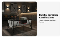 Creative Design warehouse Booth Dining Set adaptable Combination 4-Seater Table collection Sturdy Construction Cafe Seating Group Antiabrasion Feet for Bar Proprietors, Restaurant Owners, Homeowners, Coffee Shop, Pub, Bistro, Lounge