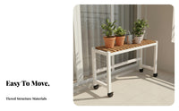 Multi-Tier Plant Stand With Wheels Tiered Plant Stand Space Saving Rolling Flower Rack for Balcony, Living Room, Indoor
