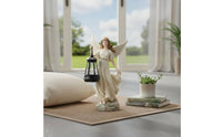 Solar Divine Outdoor Light Hand-Painted Angel Statue with Solar Lantern Decorative Lighting Outdoor Decoration for Patio