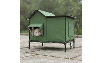 Elevated Cat House Waterproof Cat House with Raised Legs Heavy-Duty Pet Kennel for Backyard