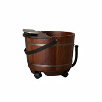Wooden Foot Bath Barrel, Red Rosewood, Automatic Heating, Insulated, Deep Soaking Tub, Home Foot Spa