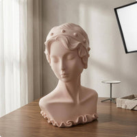 Short Sculpted Hair Earring Display Bust Matte Finish Necklace Display Mannequin Hard PVC Head Bust Mannequin Hollow