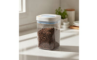 Square Food Jar with Vacuum Seal Space-Saving Vacuum Food Storage Jar Coffee Canister with Airtight Lid Leakproof