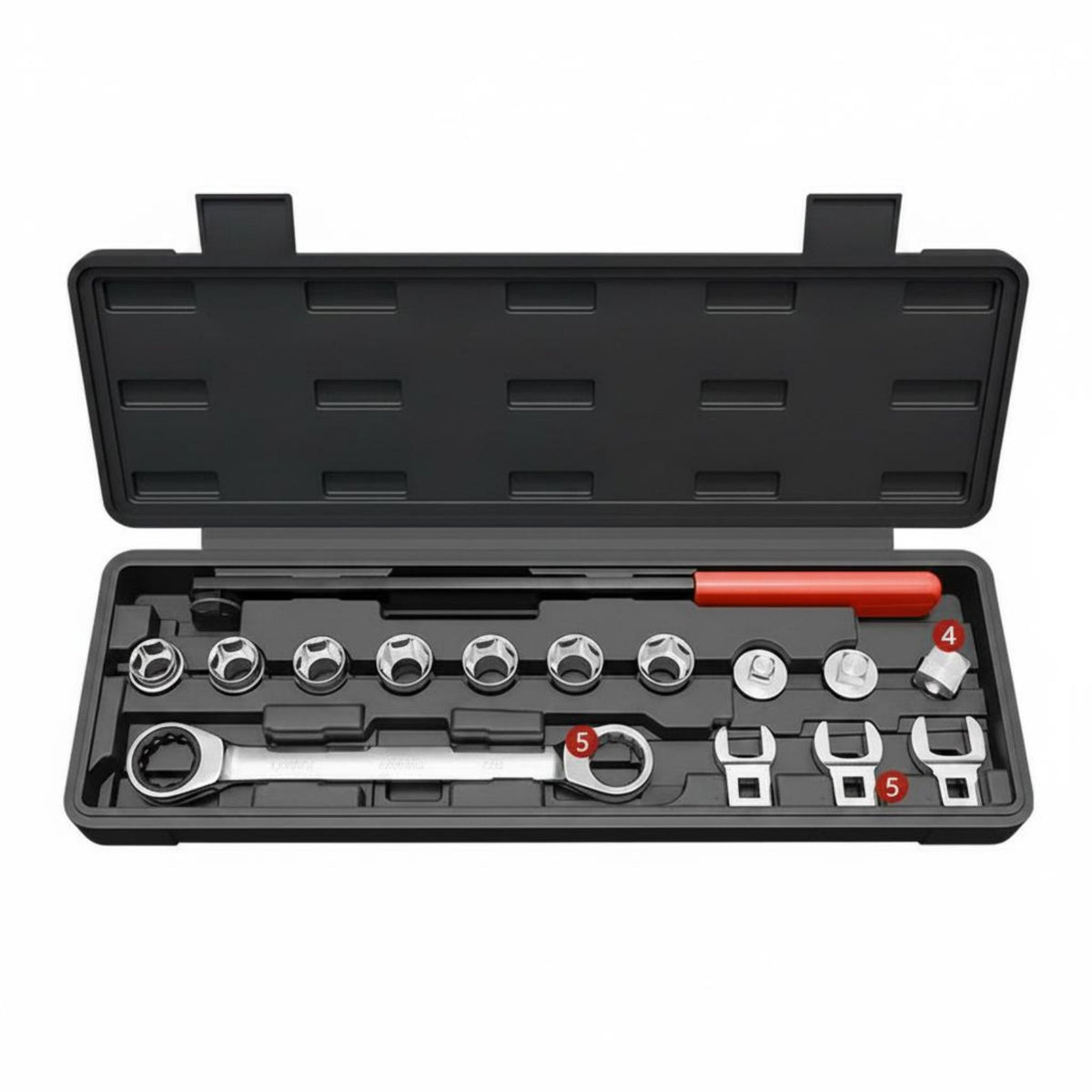 Idler Pulley Adjustment Tool 72-Tooth Ratchet Drive Belt Tensioner Wrench Set Portable Storage Case Belt Tensioner Wrench Set for Mechanics