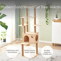 Hardwood Cat Tree with Space Capsule and Condo