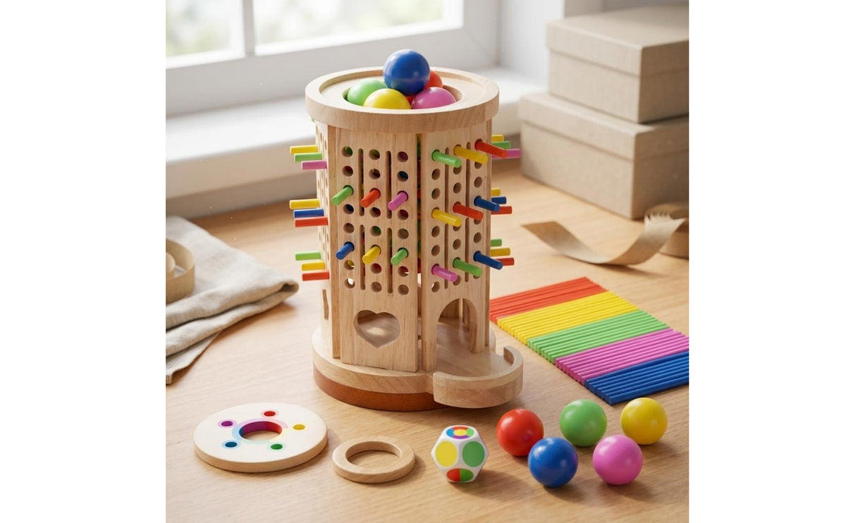 Wooden Balance Game Fine Motor Skills Educational Balance Game Color Recognition Wooden Toy for Children, Kids