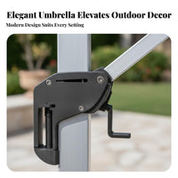 LED Cantilever Umbrella 50+ Protection Offset Umbrella with Lights Crank and Tilt 360-Degree Rotation Degree Rotating for Homeowners, Terrace, Deck
