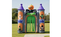 Halloween Inflatable Haunted House Castle Archway Tall Castle Archway Inflatable Decoration Giant Bright for Homeowners, Yard