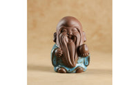 Unique Design Fu Lu Shou Statue Easy to Clean Chinese God of Fortune Figurine Zisha Clay Tea Pet for Collectors, Office Desk, Bookshelf