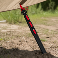 Telescopic Aluminum Tarp Poles for Outdoor Camping and Awnings, Square Tube Design