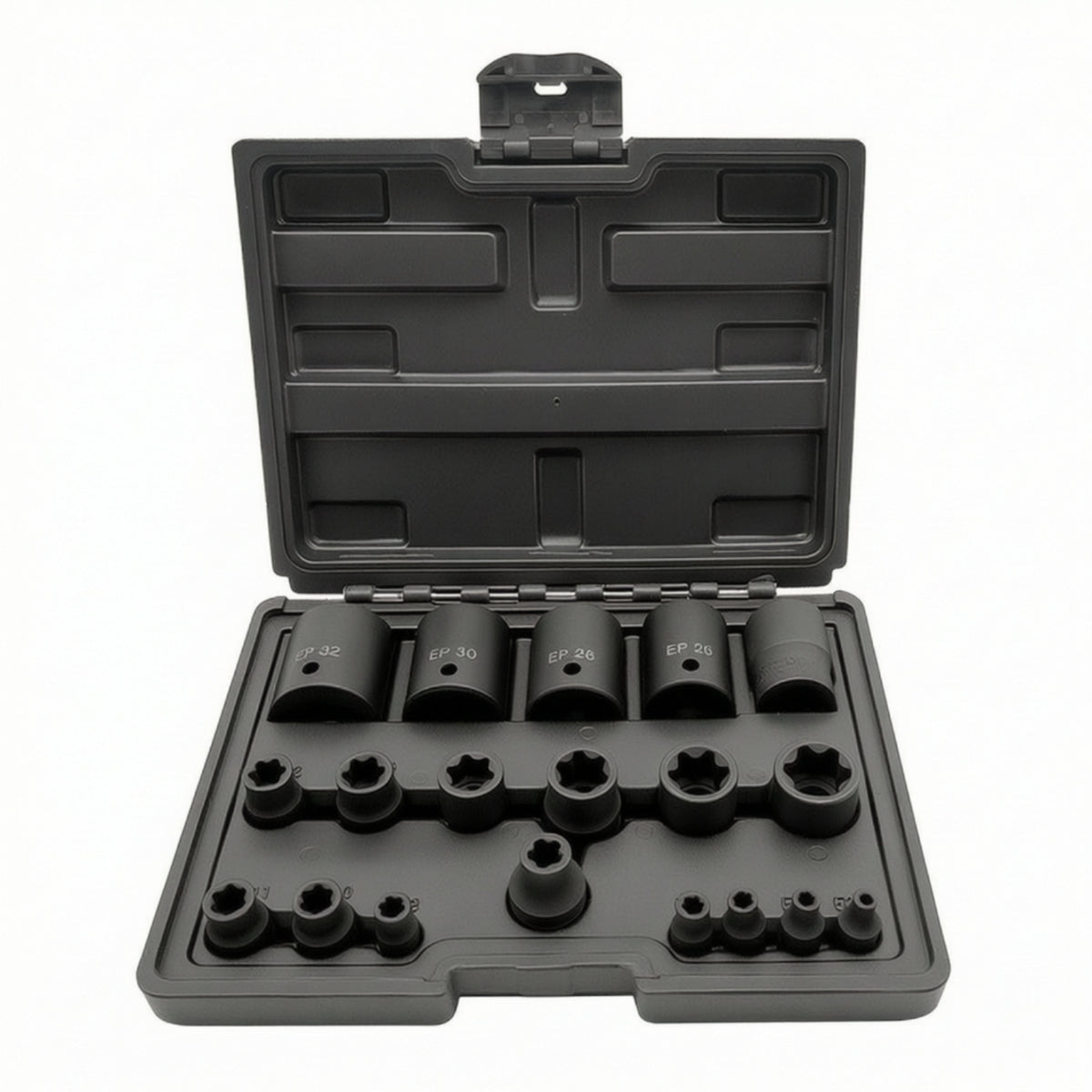 19 Pieces Socket Tool Set in Carrying Case Molded Tools Sturdy for Mechanics