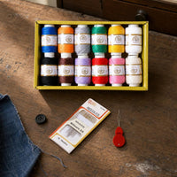 Portable Sewing Kit with 46-Piece Thread Set and Storage Box