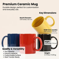 Coffee with Custom Printing, 11oz Capacity for Office Use, Heat Transfer Branded Mugs Bulk Promotional