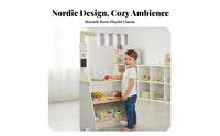 Supermarket Checkout Toy Includes Food Accessories Kids Supermarket Playset Role-Playing Fun Toy Checkout Counter for Preschool, Kindergarten, Daycare