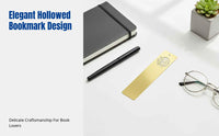 Creative Chinese Brass Bookmark, Hollow Metal Ruler, Cultural Gift for Students, Assorted Designs, Random Style