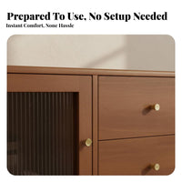 Space-Saving Low-Profile TV Stand Century-Century Modern Design Media Console Stable Construction Entertainment Center Cable Management for Apartment Dwellers, Homeowners, Families, Living Room, Bedroom