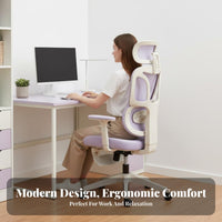 Ergonomic Chair with Headrest Adjustable Support for Home, Telecommuting Workers