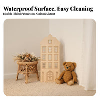 Korean Aesthetic Multi-Panel Room Divider Natural Wood Look Foldable Rabbit Screen Unrestrictedstanding Folding Partition Decorative Accent for Content Creators, Homeowners, Photo Backdrop, Playroom, Studio Apartment, Dressing Area