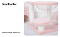 Sisal nailing Post Cat Tree with Dome space-saving Design Multi-Level Cat Tower Includes Play Toys Feline Playhouse Elevated resting platform for young felines, Apartment Dwellers, young cat Owners, Small areas, Indoor Use, Rest Time, Living Room