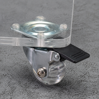 Clear Acrylic Plant Pot Base, Mobile Cart with 30cm Wheels, Support for Large Plant Pots, Excellent for Urban Gardeners