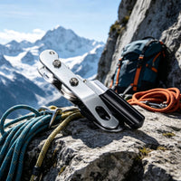 Climbing Descender Fall Protection Descender with Self-Locking Mechanism High-Strength Rappel Equipment for Climbers