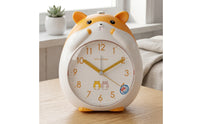 Cute Animal Alarm Clock Cartoon Bedside Alarm Clock Non-Ticking Silent for Children, Toddlers, Students, Nightstand, Bedroom, Desk