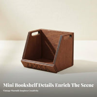 Simulation Model Dollhouse Book Storage Rack Realistic Design Miniature Wooden Book Box Rustic Charm Design for Adults, Miniature Scene S