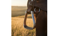 Ribbed Aluminum Stirrups with Rubber Footbed Long-Lasting Western Saddle Stirrups Optimal Support Tack Comfortable for Horse Riders, Equestrians