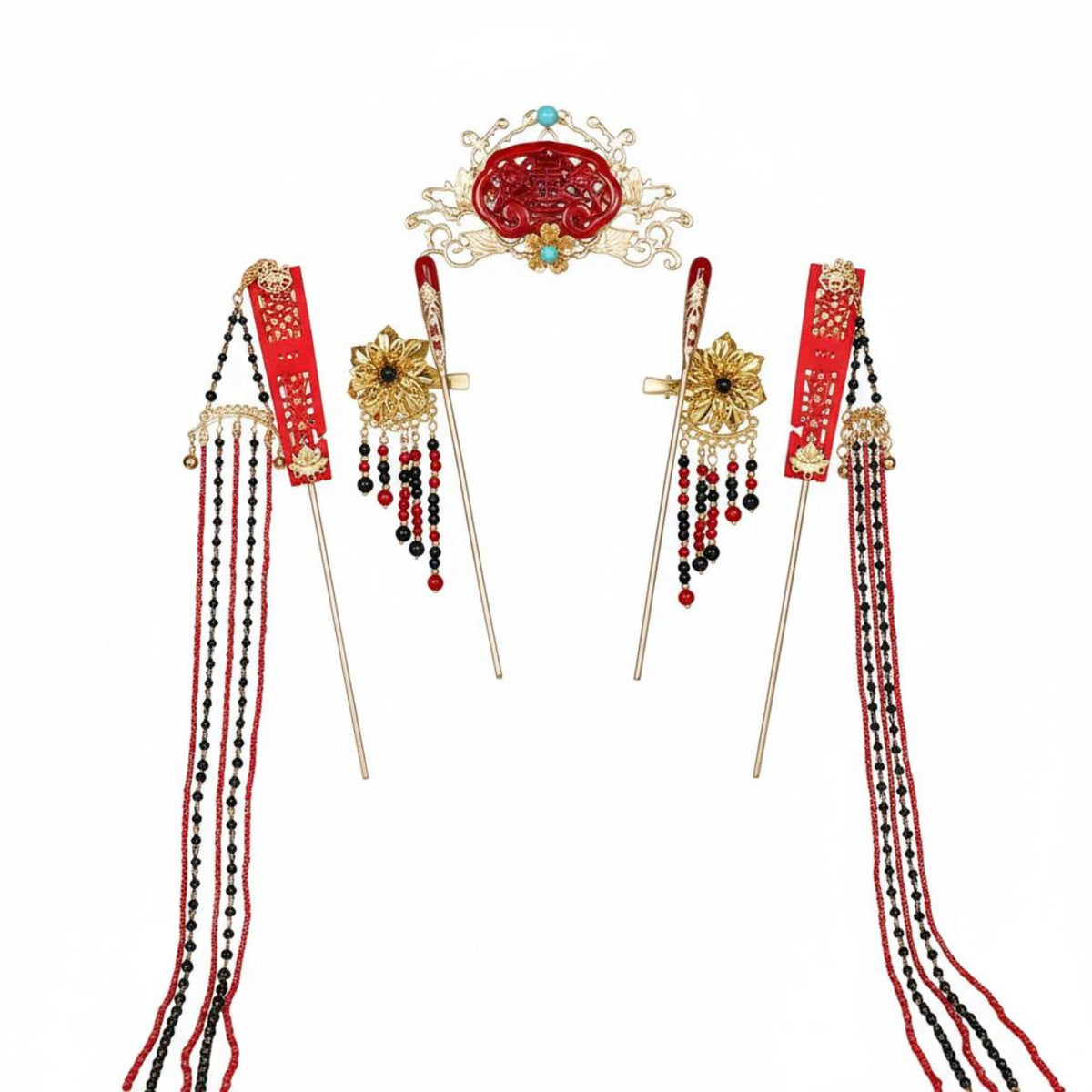 Warring States Design Headdress Set Intricate Features monarch's Consort Headwear Set Traditional Chinese Attire Hair Accessory