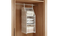 Foldable Hanging Shelf Space Saving Hanging Closet Organizer Easy Access Multi-Layer Wardrobe Rack for Bedroom, Dorm Room
