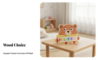 Numbered Animal Keyboard Wooden Piano Toy  -Shaped Music Plaything Shade-Coded Keys Colorful for Tabletop