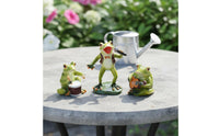 3 Pieces Vibrant Colors Frog Band Figurine Set Hand-Painted Musical Frog Statue Set Whimsical Design for Patio, Tabletop, Courtyard