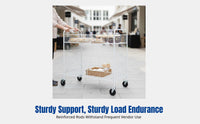 Folding Push Cart, Mobile Promotion Rack, Snack Display Flower Cart, Multi-Scene Use, Durable Metal, Easy Storage, for Sushi