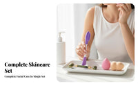 4 Pieces Makeup Blending Face Brush and Sponge Kit Gentle Exfoliation Facial Cleansing and Massage Set Long-Lasting for Adults, Bathroom