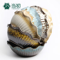 Lace Edge Ceramic Succulent Planter Bowl with Reactive Glaze