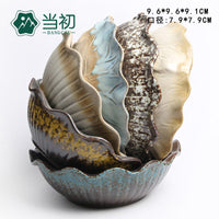 Lace Edge Ceramic Succulent Planter Bowl with Reactive Glaze