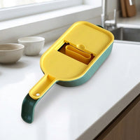 Vegetable slicer stainless steel blades, mandoline vegetable slicer with 5 blades, onion chopper with container, 10.5x29.5cm for salads