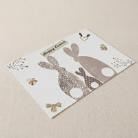 Carrots Rabbit Bunny Happy Easter Placemat Stain-Resistant Bunny Print Dining Mat Easy to Pristine Cloth Heat-Insulating Mat for Holiday Decorators, Families, Kitchen