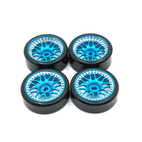 RUICHEN TECHNOLOGY 1/28 RC Car Metal Upgrade 27mm Drift Wheel Hub and Tire for Wltoys Kyosho Mini