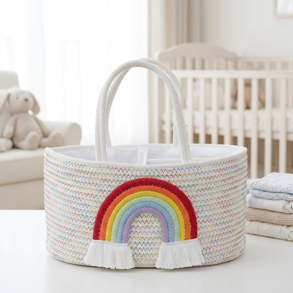 Cotton Rope Basket, Small Storage, Laundry Organizer, With Handles, Kids Room, Toy Storage