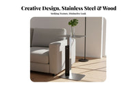 Minimalist & look Rolling C-Table Adjustable Height Household Furniture Multi-Functional Snack Tray Movable with casters for Apartment Dwellers, telecommuting Workers, Students, Small areas, Living Room, Bedroom, Home Office