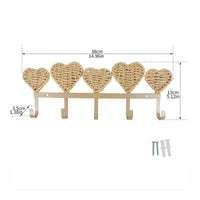 Decorative Hook Rack with Heart Shapes Space-Saving for Entryway, Bedroom