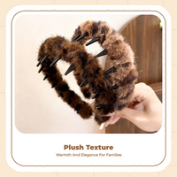 Spotted Print Plush Headband for Women